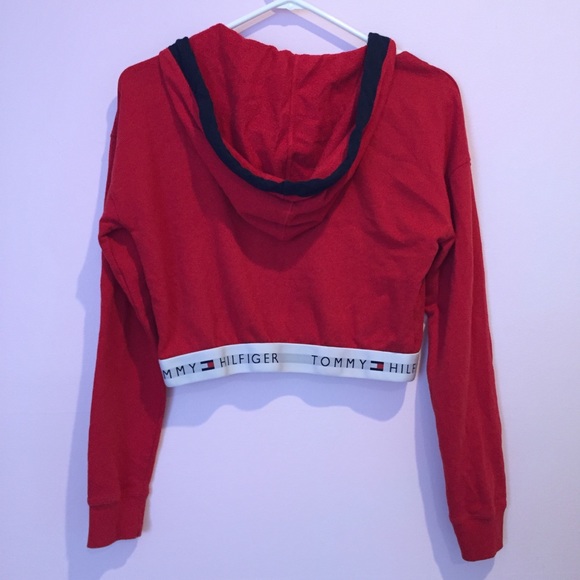 Tommy Hilfiger Elastic Cropped Hoodie Sweatshirt - Picture 4 of 5